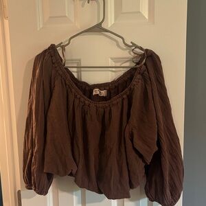 Free People Brown Blouse